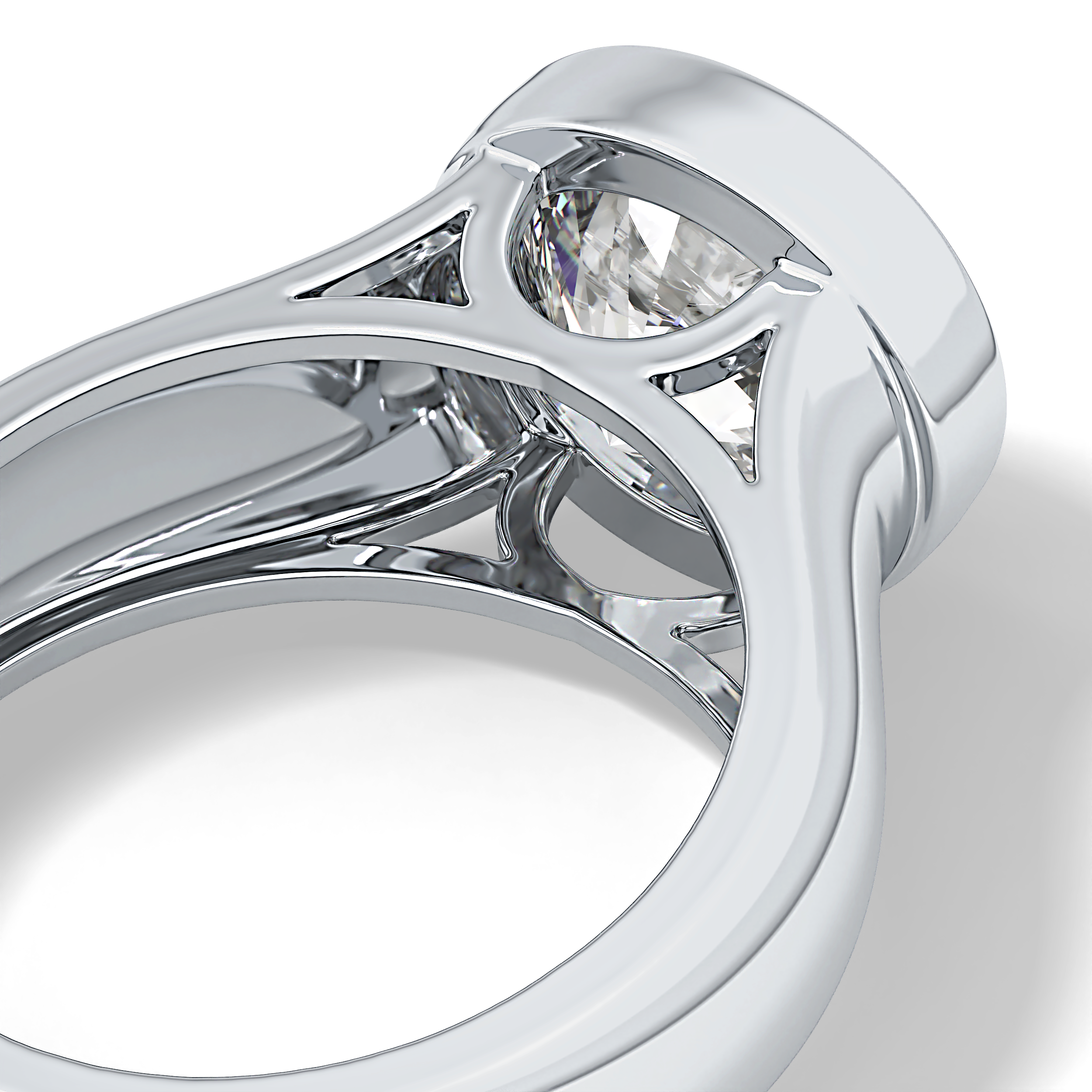 Round Cut 3.6 Carat Moissanite Men's Wedding Band - Bezel Setting in Gold 6