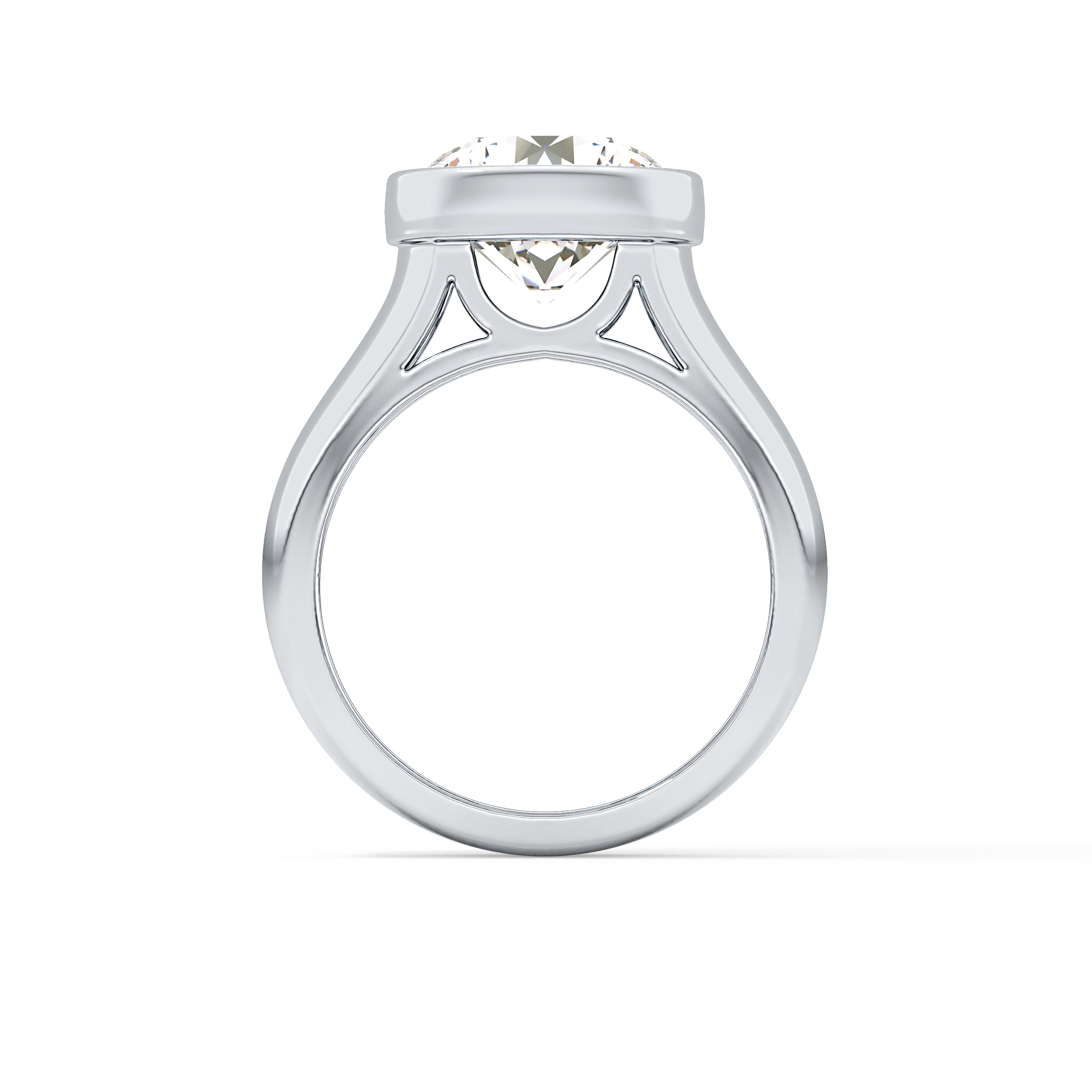 Round Cut 3.6 Carat Moissanite Men's Wedding Band - Bezel Setting in Gold 8
