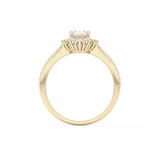 Oval Cut 0.66 Carat Moissanite Ring – Halo & Pave Setting in Gold