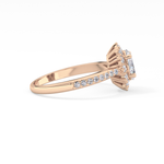 Oval Cut 0.66 Carat Moissanite Ring – Halo & Pave Setting in Gold