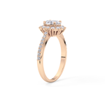 Oval Cut 0.66 Carat Moissanite Ring – Halo & Pave Setting in Gold