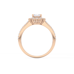 Oval Cut 0.66 Carat Moissanite Ring – Halo & Pave Setting in Gold