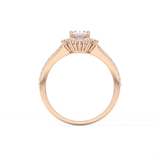 Oval Cut 0.66 Carat Moissanite Ring – Halo & Pave Setting in Gold