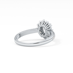 Oval Cut 0.66 Carat Moissanite Ring – Halo & Pave Setting in Gold