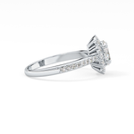 Oval Cut 0.66 Carat Moissanite Ring – Halo & Pave Setting in Gold