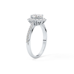 Oval Cut 0.66 Carat Moissanite Ring – Halo & Pave Setting in Gold