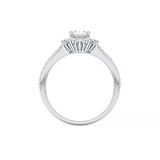 Oval Cut 0.66 Carat Moissanite Ring – Halo & Pave Setting in Gold