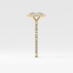 Oval Cut 0.91 Carat Moissanite Ring – Halo & Pave Setting in Gold