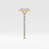 Oval Cut 0.91 Carat Moissanite Ring – Halo & Pave Setting in Gold