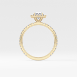 Oval Cut 0.91 Carat Moissanite Ring – Halo & Pave Setting in Gold