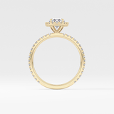 Oval Cut 0.91 Carat Moissanite Ring – Halo & Pave Setting in Gold