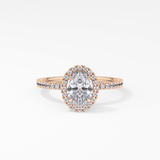 Oval Cut 0.91 Carat Moissanite Ring – Halo & Pave Setting in Gold