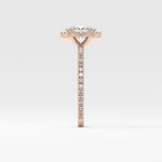 Oval Cut 0.91 Carat Moissanite Ring – Halo & Pave Setting in Gold