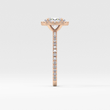 Oval Cut 0.91 Carat Moissanite Ring – Halo & Pave Setting in Gold