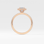 Oval Cut 0.91 Carat Moissanite Ring – Halo & Pave Setting in Gold