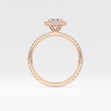 Oval Cut 0.91 Carat Moissanite Ring – Halo & Pave Setting in Gold