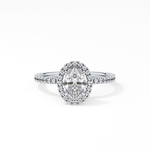 Oval Cut 0.91 Carat Moissanite Ring – Halo & Pave Setting in Gold