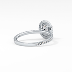 Oval Cut 0.91 Carat Moissanite Ring – Halo & Pave Setting in Gold