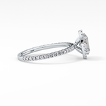 Oval Cut 0.91 Carat Moissanite Ring – Halo & Pave Setting in Gold