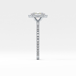 Oval Cut 0.91 Carat Moissanite Ring – Halo & Pave Setting in Gold