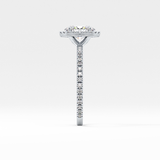 Oval Cut 0.91 Carat Moissanite Ring – Halo & Pave Setting in Gold