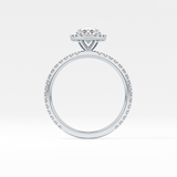 Oval Cut 0.91 Carat Moissanite Ring – Halo & Pave Setting in Gold