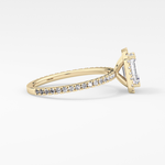 Emerald Cut 1.02 Carat Moissanite Ring – Halo & Pave Setting in Gold