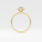 Emerald Cut 1.02 Carat Moissanite Ring – Halo & Pave Setting in Gold