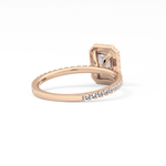 Emerald Cut 1.02 Carat Moissanite Ring – Halo & Pave Setting in Gold