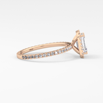 Emerald Cut 1.02 Carat Moissanite Ring – Halo & Pave Setting in Gold