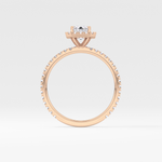 Emerald Cut 1.02 Carat Moissanite Ring – Halo & Pave Setting in Gold