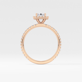Emerald Cut 1.02 Carat Moissanite Ring – Halo & Pave Setting in Gold