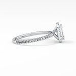 Emerald Cut 1.02 Carat Moissanite Ring – Halo & Pave Setting in Gold