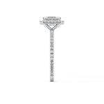 Emerald Cut 1.02 Carat Moissanite Ring – Halo & Pave Setting in Gold
