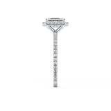 Emerald Cut 1.02 Carat Moissanite Ring – Halo & Pave Setting in Gold