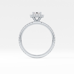 Emerald Cut 1.02 Carat Moissanite Ring – Halo & Pave Setting in Gold