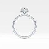 Emerald Cut 1.02 Carat Moissanite Ring – Halo & Pave Setting in Gold