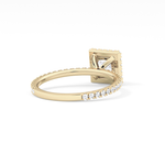 Princess Cut 1.04 Carat Moissanite Ring – Halo & Pave Setting in Gold