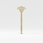 Princess Cut 1.04 Carat Moissanite Ring – Halo & Pave Setting in Gold
