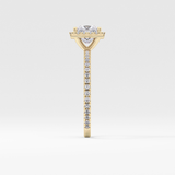Princess Cut 1.04 Carat Moissanite Ring – Halo & Pave Setting in Gold