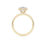Princess Cut 1.04 Carat Moissanite Ring – Halo & Pave Setting in Gold