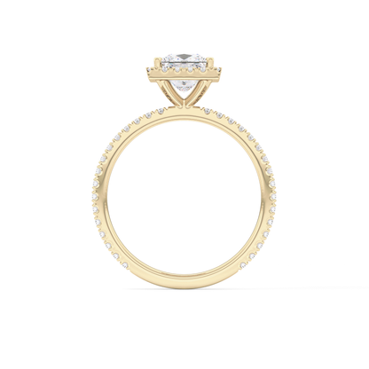 Princess Cut 1.04 Carat Moissanite Ring – Halo & Pave Setting in Gold