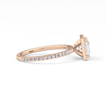 Princess Cut 1.04 Carat Moissanite Ring – Halo & Pave Setting in Gold