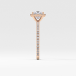 Princess Cut 1.04 Carat Moissanite Ring – Halo & Pave Setting in Gold