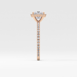 Princess Cut 1.04 Carat Moissanite Ring – Halo & Pave Setting in Gold