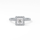 Princess Cut 1.04 Carat Moissanite Ring – Halo & Pave Setting in Gold
