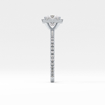 Princess Cut 1.04 Carat Moissanite Ring – Halo & Pave Setting in Gold