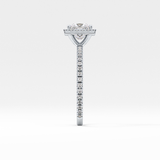 Princess Cut 1.04 Carat Moissanite Ring – Halo & Pave Setting in Gold