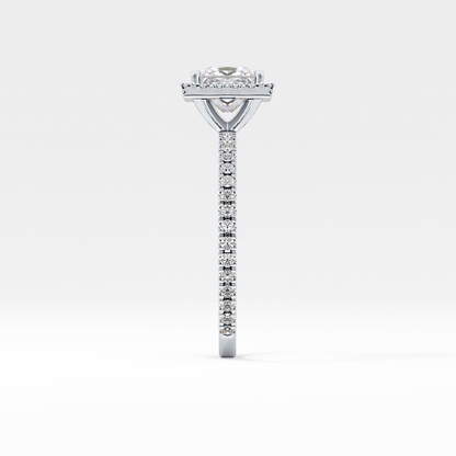 Princess Cut 1.04 Carat Moissanite Ring – Halo & Pave Setting in Gold