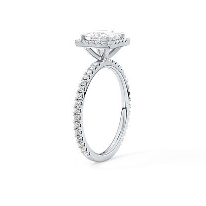 Princess Cut 1.04 Carat Moissanite Ring – Halo & Pave Setting in Gold